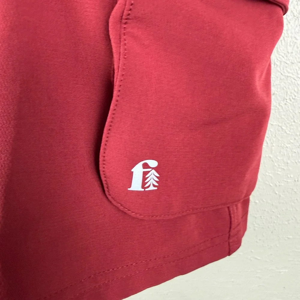 Fielder Bonobos Mens Red Cargo Shorts Elastic Waist Hiking Utility Size S